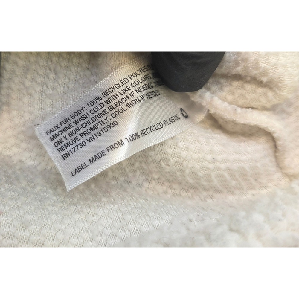 Wild Fable Cream Sherpa Cropped Hoodie XS Faux Fur Drawstring Sweatshirt White - Picture 5 of 11